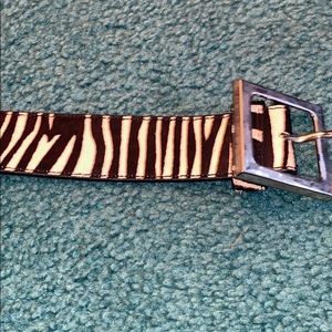 Black and white zebra belt